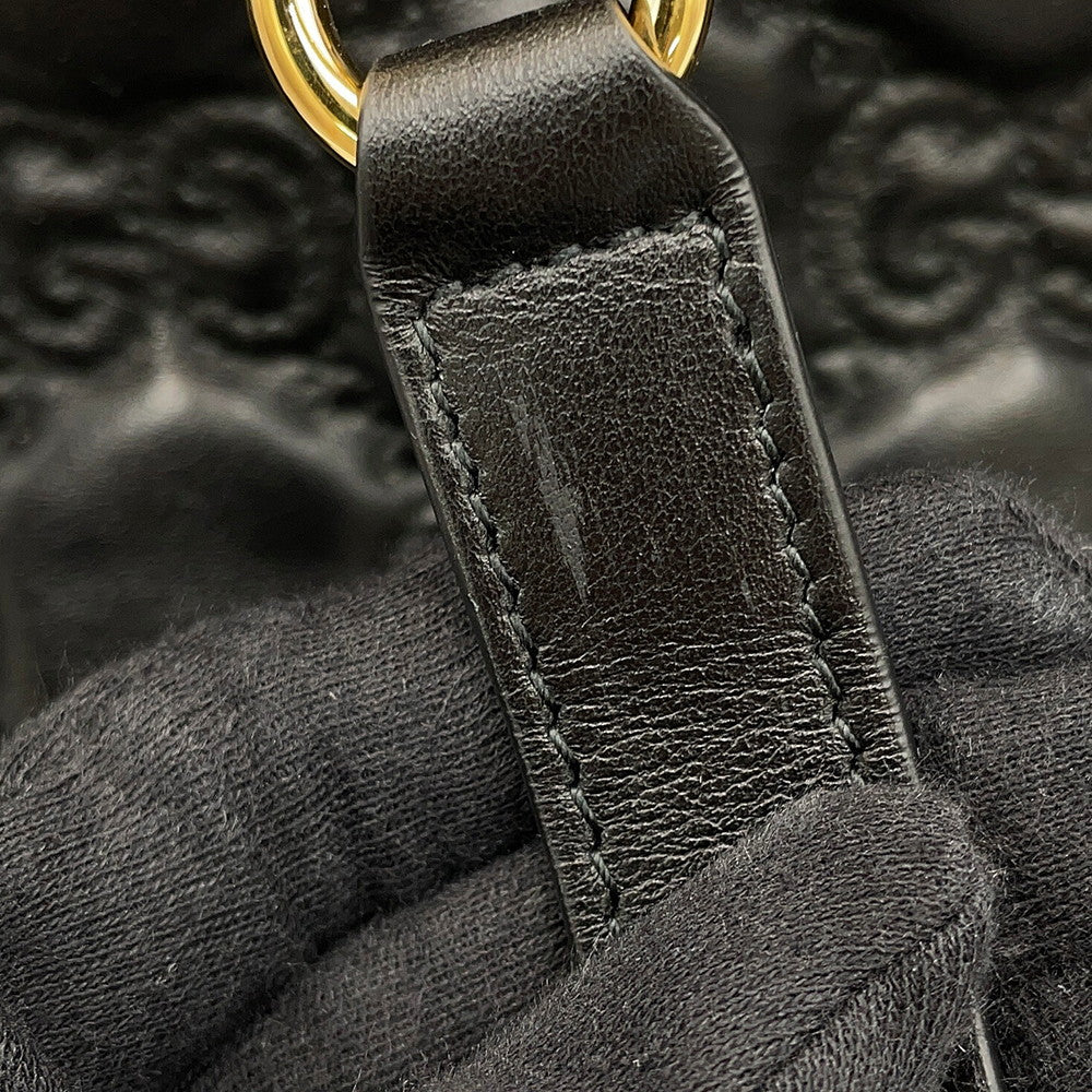 GUCCI GGMatelasse Handbag Black702242 Leather