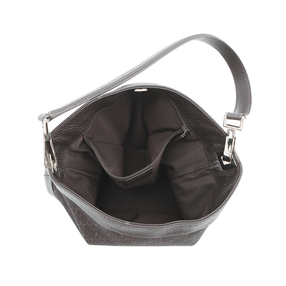 GUCCI GG Canvas Handbag Brown143745 GG Canvas Leather