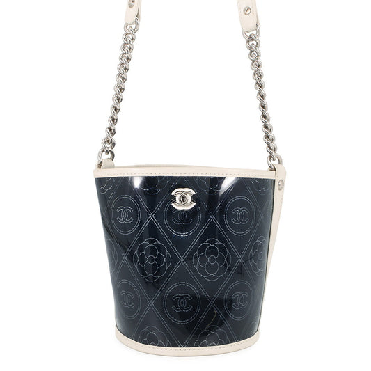 CHANEL Camellia CC Logo ChainShoulder Black/WhiteA57636 Plastics Leather