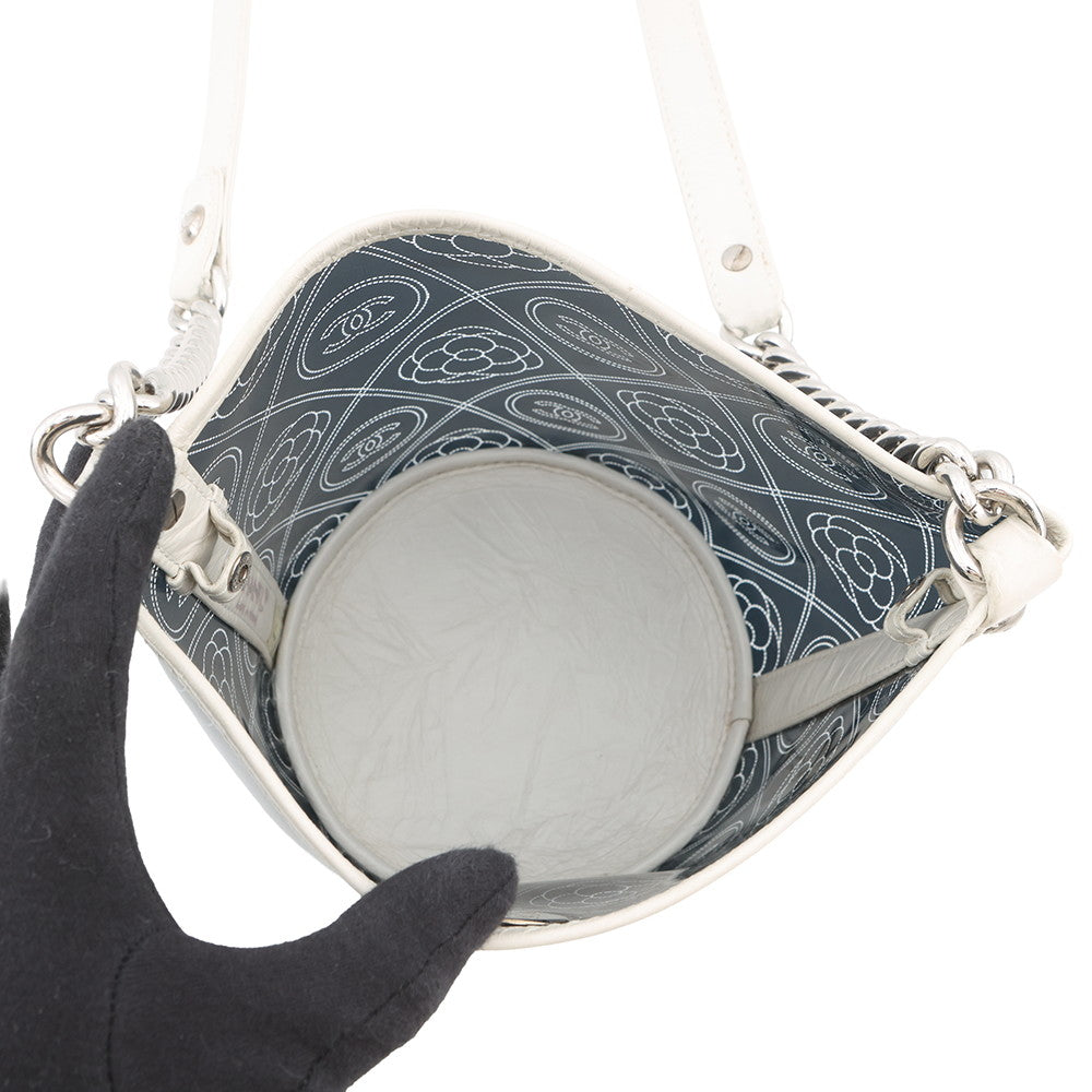 CHANEL Camellia CC Logo ChainShoulder Black/WhiteA57636 Plastics Leather