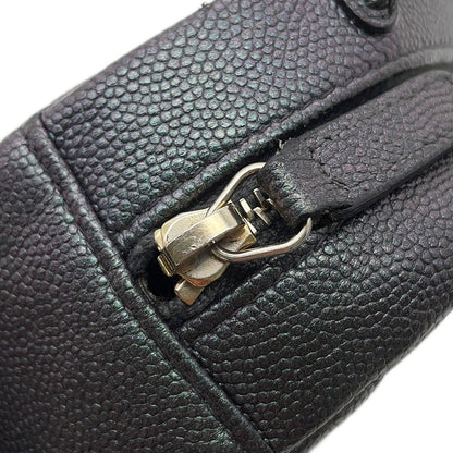 CHANEL Round Mini Classic Chain Shoulder MetalicGrayAP0245 Caviar Leather