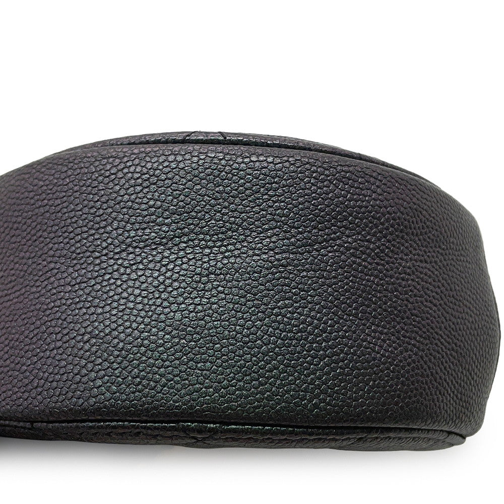 CHANEL Round Mini Classic Chain Shoulder MetalicGrayAP0245 Caviar Leather