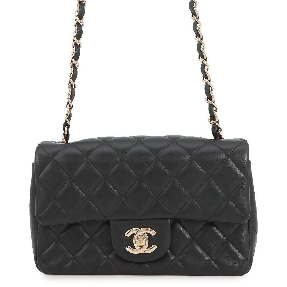 CHANEL Mini Materasse Chain Shoulder BlackA69900 Lambskin Size 20