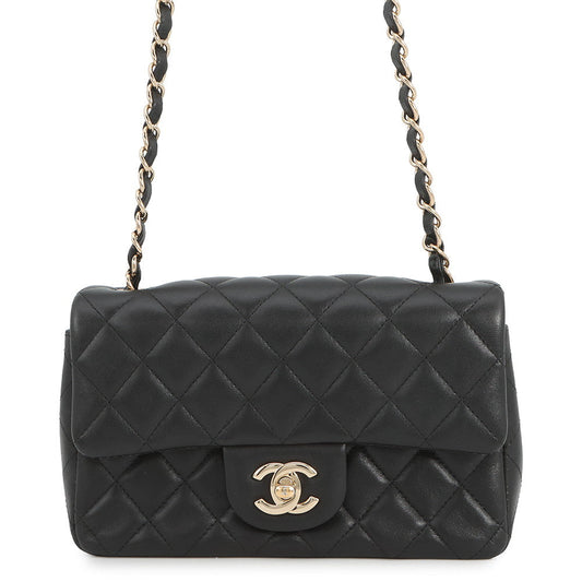 CHANEL Mini Materasse Chain Shoulder BlackA69900 Lambskin Size 20