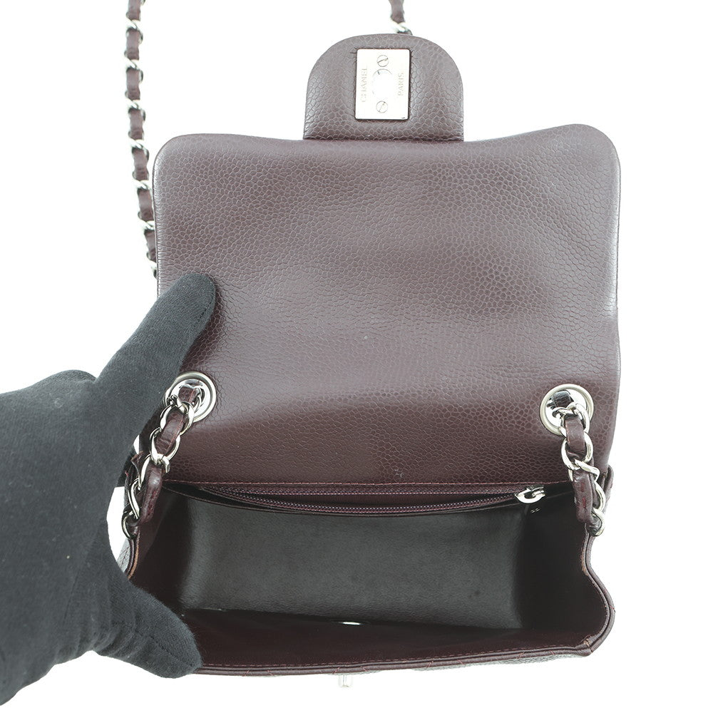 CHANEL Mini Materasse Chain Shoulder BordeauxA35200 Caviar Leather