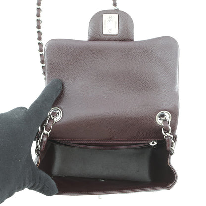 CHANEL Mini Materasse Chain Shoulder BordeauxA35200 Caviar Leather