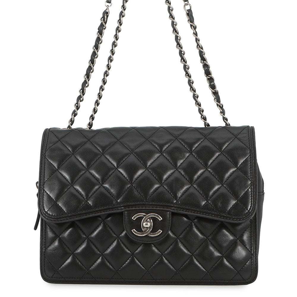 CHANEL Matelasse ChainShoulder Black Lambskin