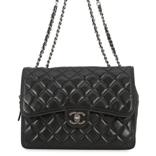 CHANEL Matelasse ChainShoulder Black Lambskin