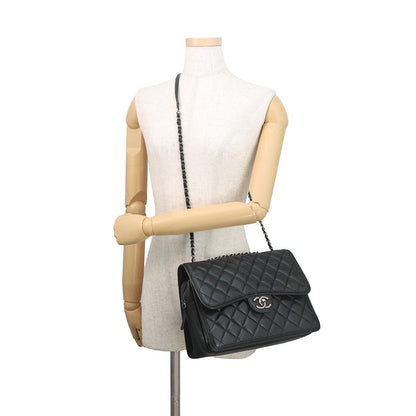 CHANEL Matelasse ChainShoulder Black Lambskin