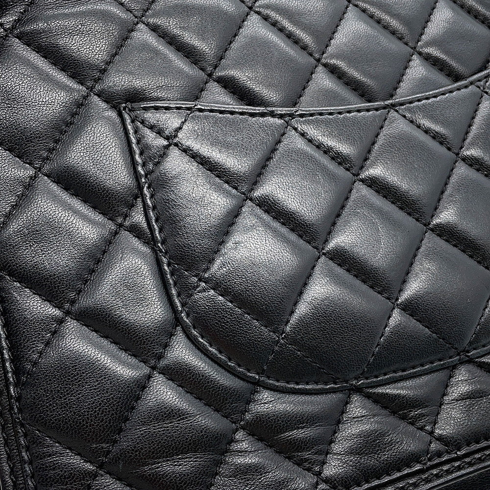 CHANEL Matelasse ChainShoulder Black Lambskin