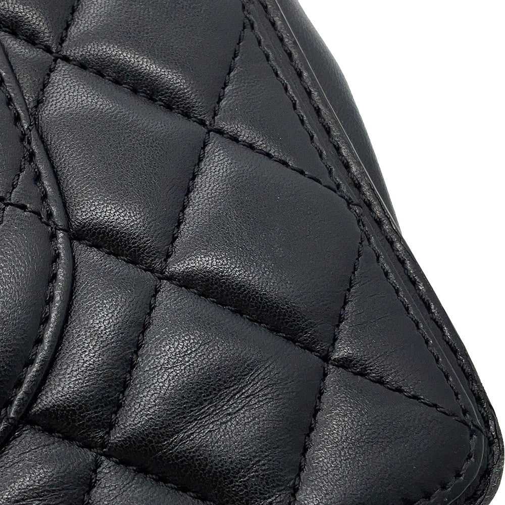 CHANEL Matelasse ChainShoulder Black Lambskin