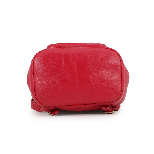 CHANEL Matelasse ChainBackpack RedAS2908 Leather