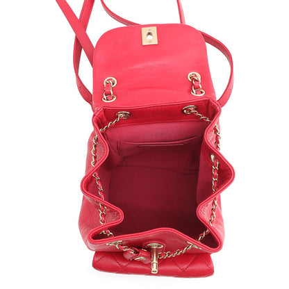 CHANEL Matelasse ChainBackpack RedAS2908 Leather