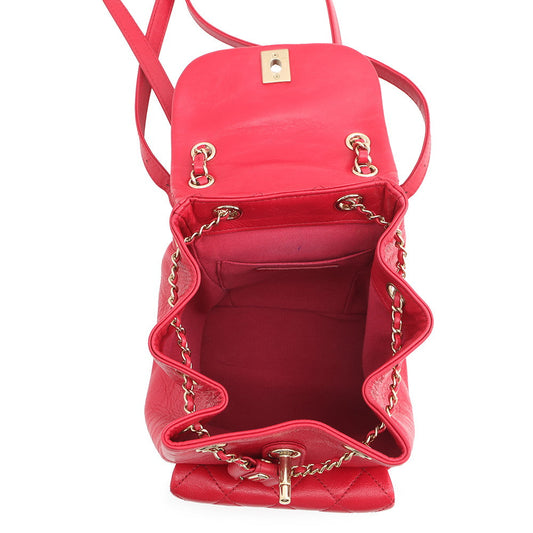 CHANEL Matelasse ChainBackpack RedAS2908 Leather