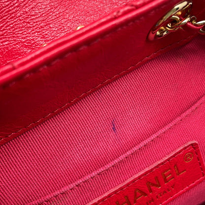 CHANEL Matelasse ChainBackpack RedAS2908 Leather