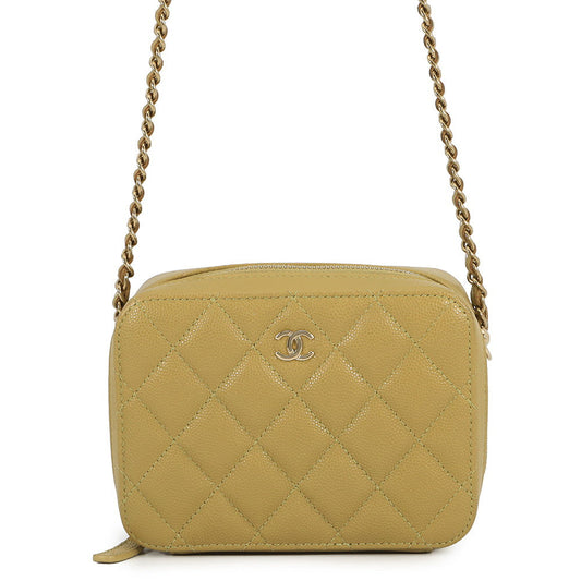 CHANEL ChainShoulder Mini Camera Bag Olive GreenAP2426 Caviar Leather