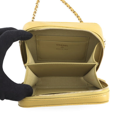 CHANEL ChainShoulder Mini Camera Bag Olive GreenAP2426 Caviar Leather