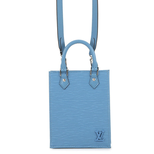 LOUIS VUITTON Petit Sac Plat BlueM80167 Epi Leather