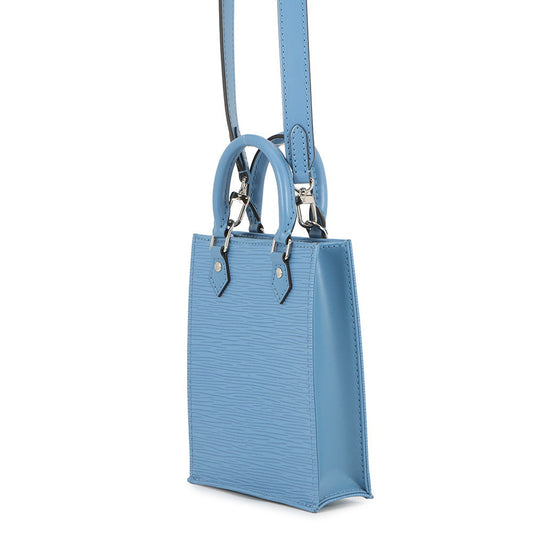 LOUIS VUITTON Petit Sac Plat BlueM80167 Epi Leather