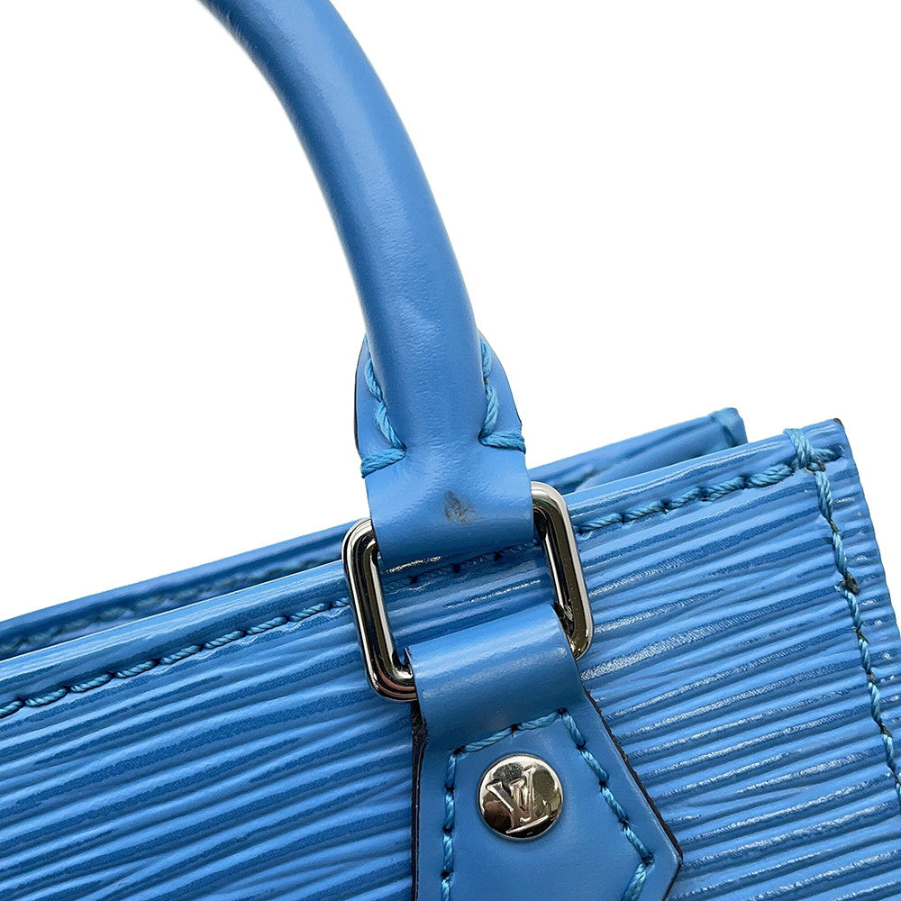 LOUIS VUITTON Petit Sac Plat BlueM80167 Epi Leather