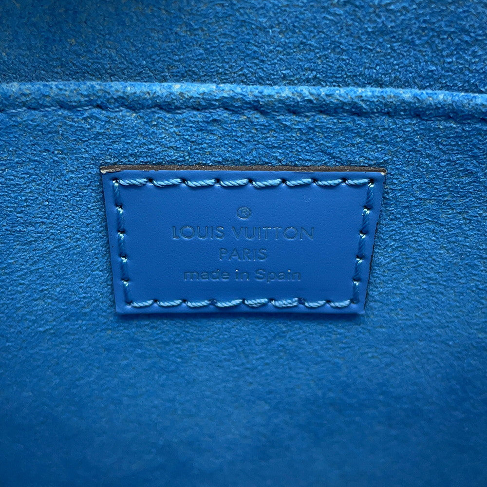 LOUIS VUITTON Petit Sac Plat BlueM80167 Epi Leather