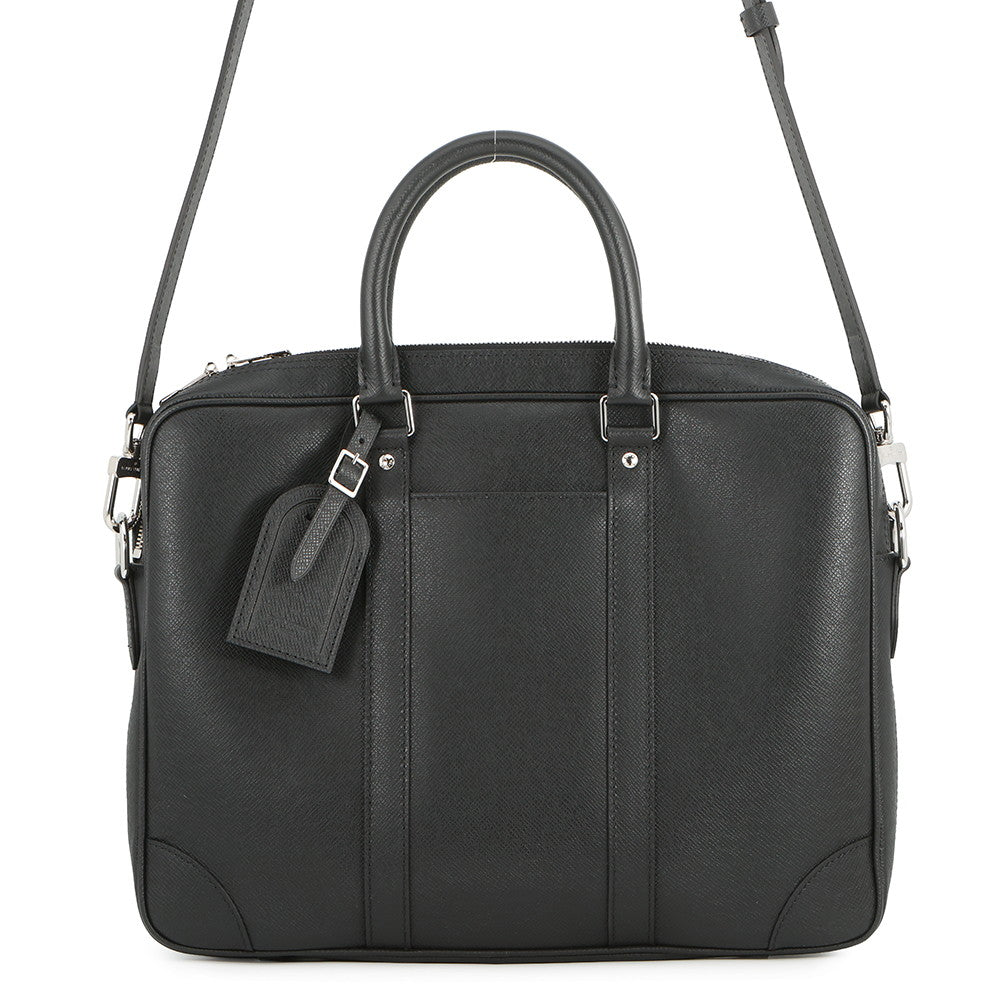 LOUIS VUITTON Porte Documan Voyagej BlackM30975 Taiga Leather