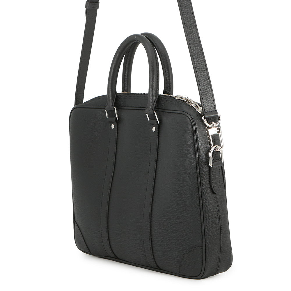 LOUIS VUITTON Porte Documan Voyagej BlackM30975 Taiga Leather