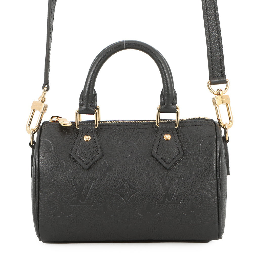 LOUIS VUITTON Nano Speedy NoirM82450 Monogram Empreinte Leather