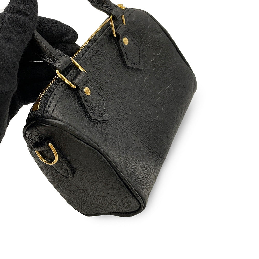 LOUIS VUITTON Nano Speedy NoirM82450 Monogram Empreinte Leather