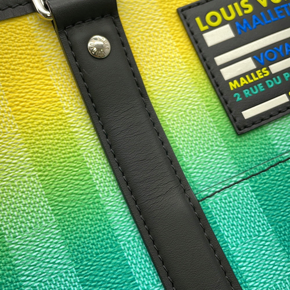 LOUIS VUITTON Weekend tote Green/YellowM59919 Damier stripe Size PM