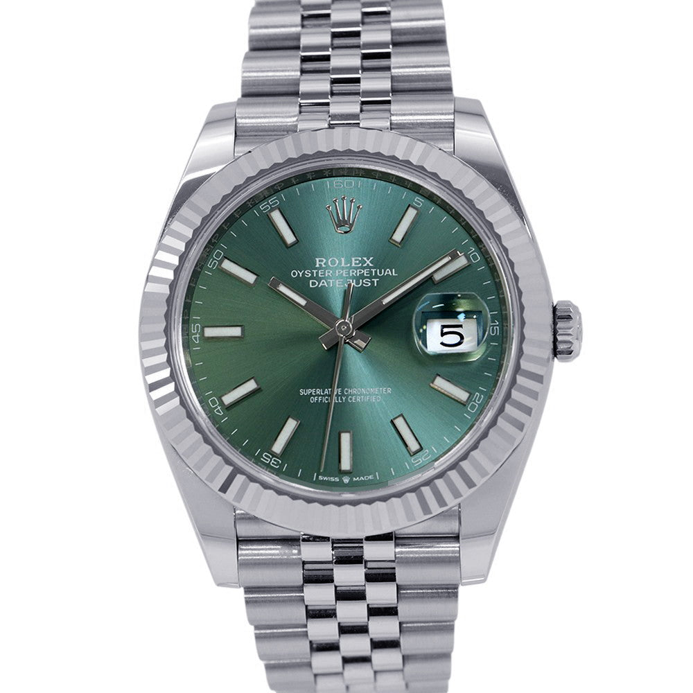 ROLEX Datejust W41mm Stainless Steel K18WG Mint Green Dial126334