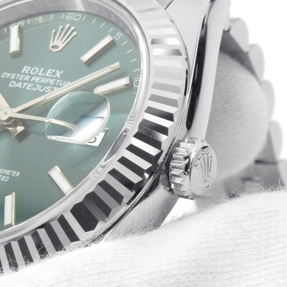 ROLEX Datejust W41mm Stainless Steel K18WG Mint Green Dial126334