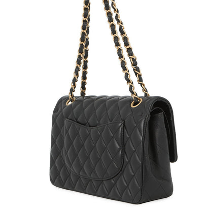 CHANEL Matelasse Double Flap Egyptian Bag Charm Chain Shoulder Bag BlackA01112 Lambskin Size 25