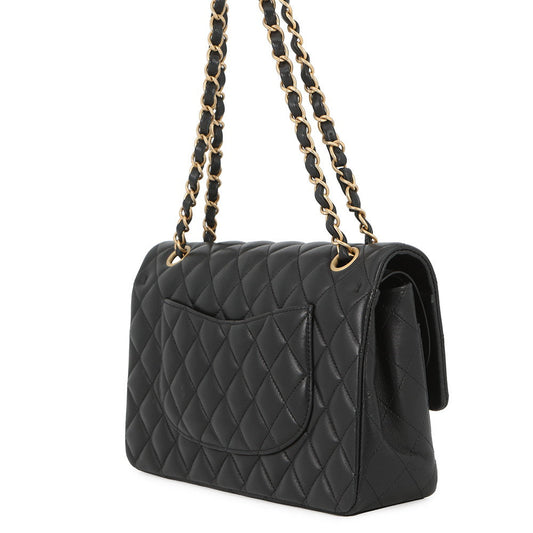 CHANEL Matelasse Double Flap Egyptian Bag Charm Chain Shoulder Bag BlackA01112 Lambskin Size 25