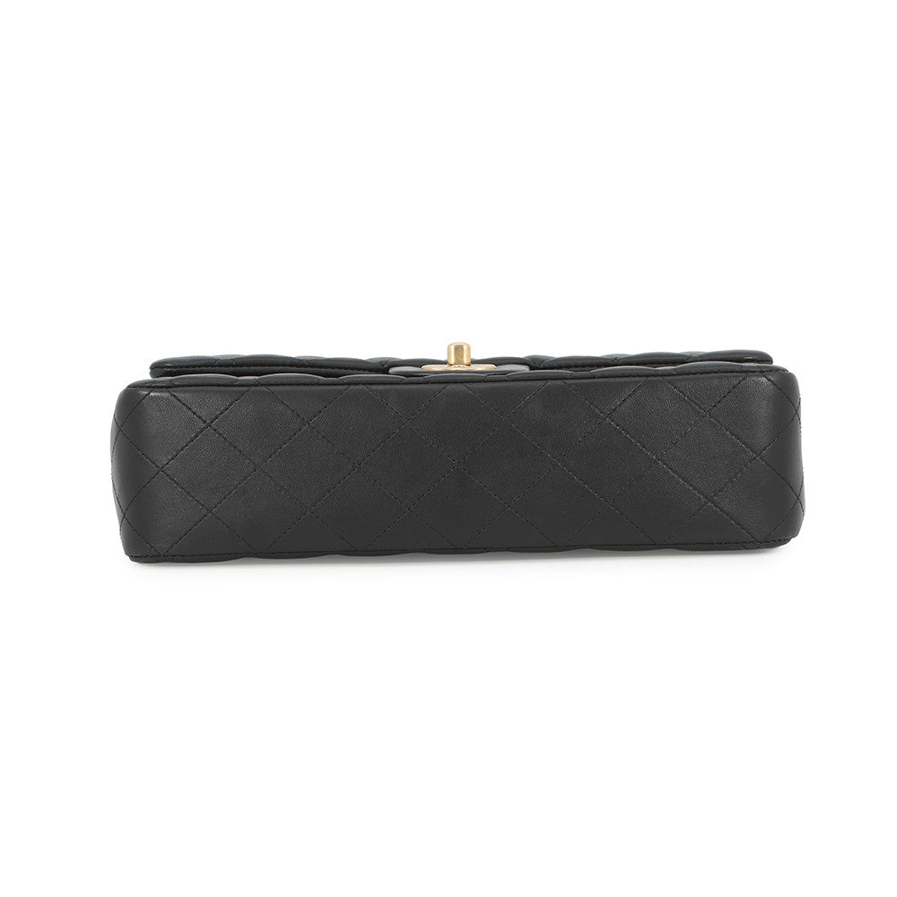 CHANEL Matelasse Double Flap Egyptian Bag Charm Chain Shoulder Bag BlackA01112 Lambskin Size 25