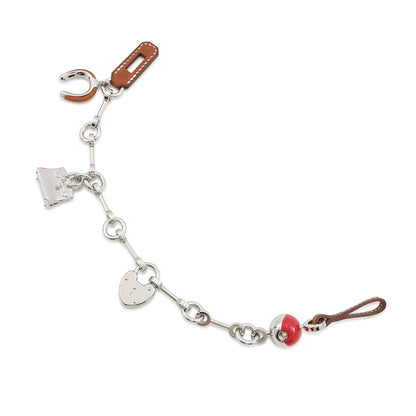 HERMES Bijoux de Bag Charm Fauve/Rouge Coeur Metal Box Calf Leather