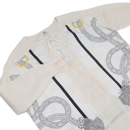 HERMES Blouse Palefroi Remix Size 34 Blanc NarkleH5H0628DLTL34 Silk100%