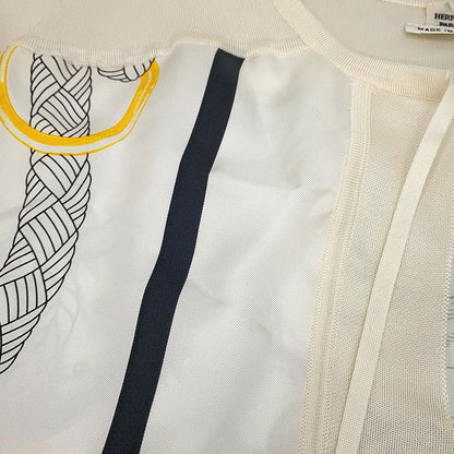 HERMES Blouse Palefroi Remix Size 34 Blanc NarkleH5H0628DLTL34 Silk100%