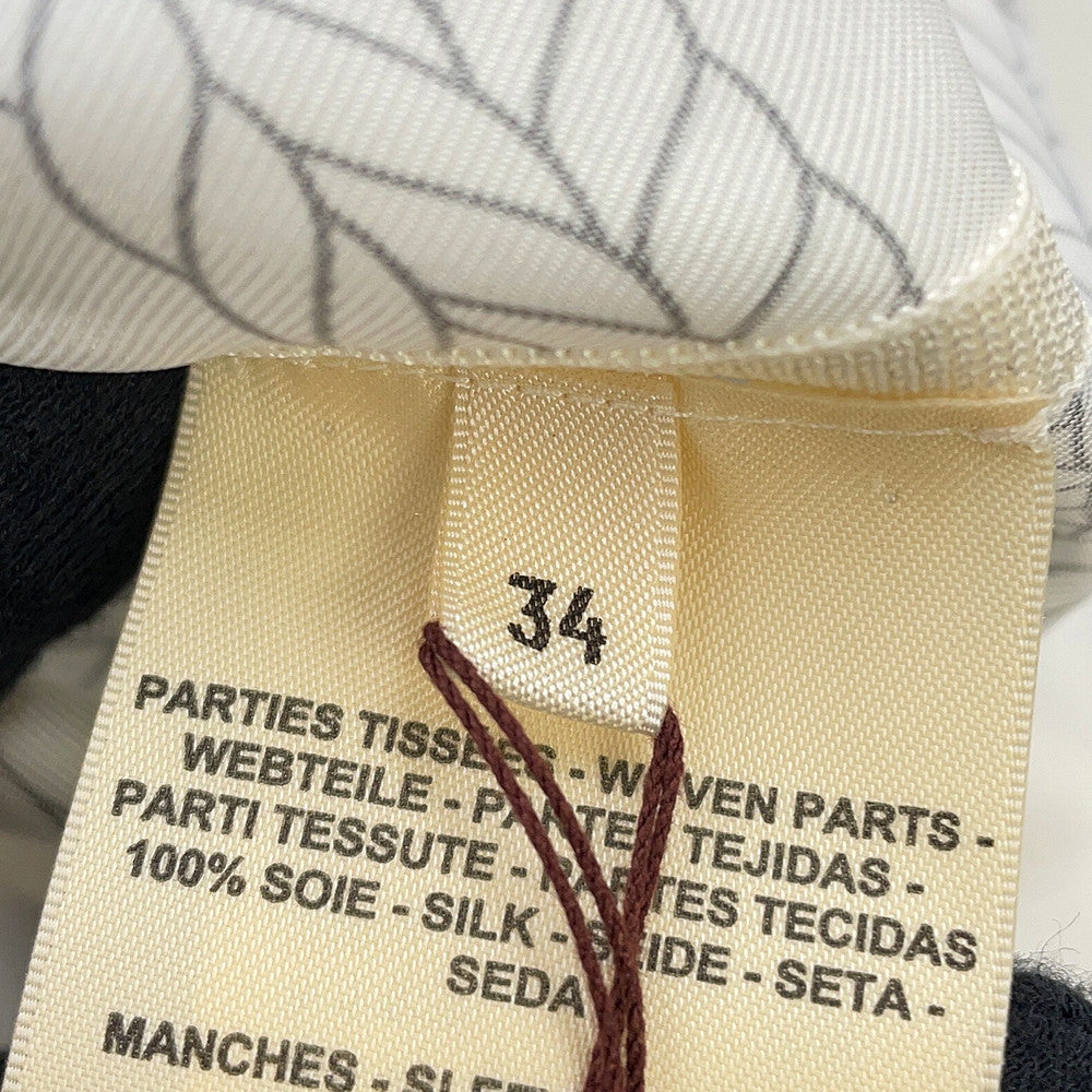 HERMES Blouse Palefroi Remix Size 34 Blanc NarkleH5H0628DLTL34 Silk100%