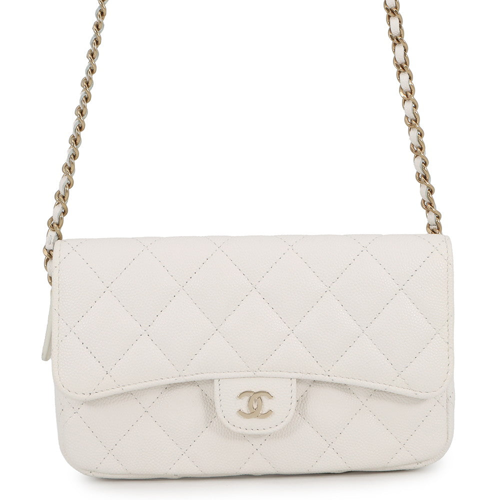 CHANEL Chain Phone Case WhiteAP2096-B10583-10601 Caviar Leather