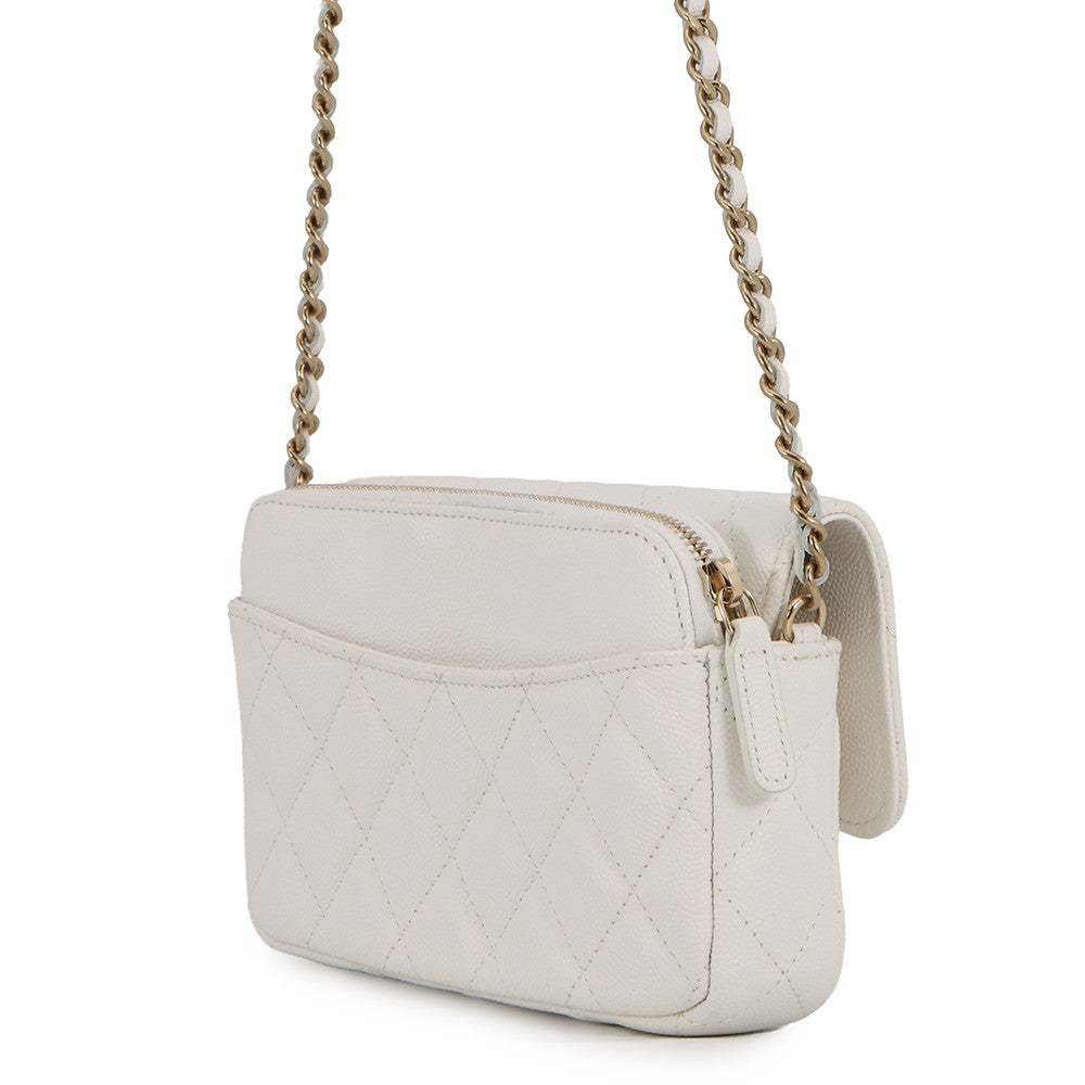 CHANEL Chain Phone Case WhiteAP2096-B10583-10601 Caviar Leather
