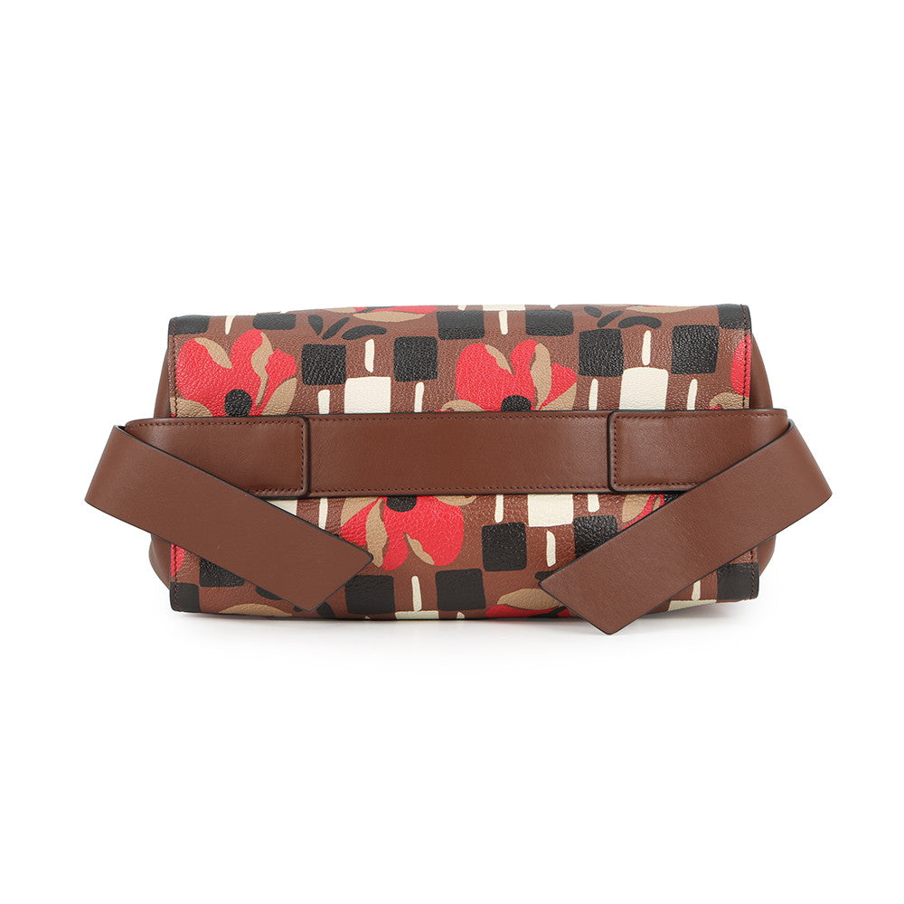 PRADA Bowling 2-way Handbag Brown/Multicolor1BB030 Leather PVC