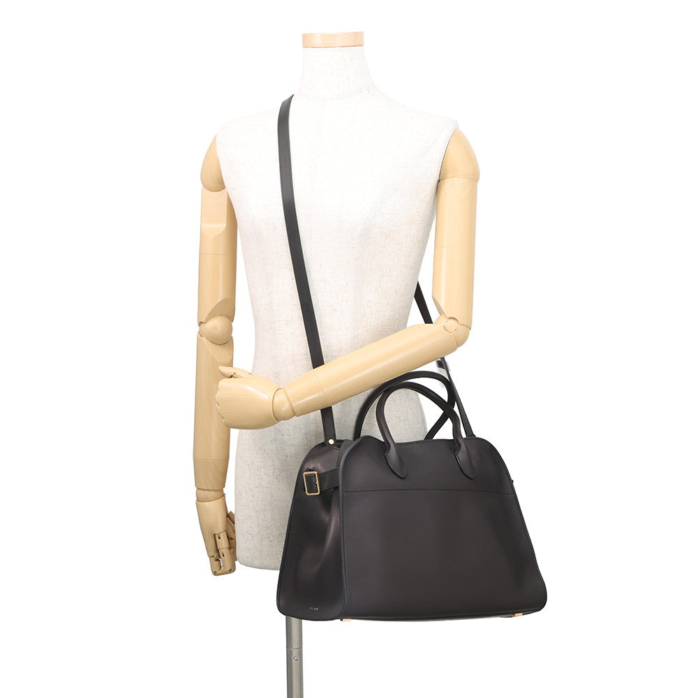 The Row Soft Margaux BlackW1586L72BLSG Leather Size 12