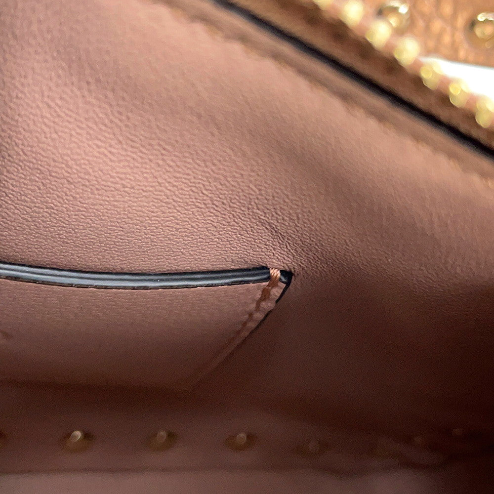 Valentino Garavani Rock Studded Handbag Baby Pink8W2B0J47FQE.GF9 Laminated Grained Calf Leather Size Small