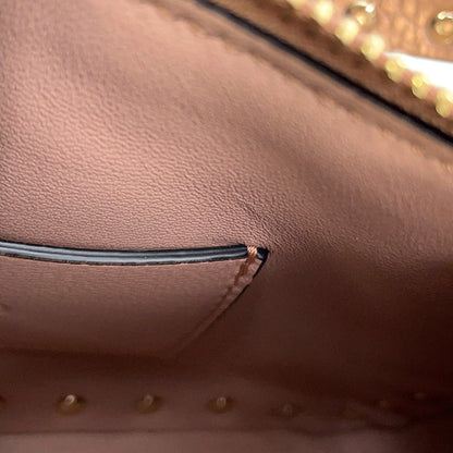 Valentino Garavani Rock Studded Handbag Baby Pink8W2B0J47FQE.GF9 Laminated Grained Calf Leather Size Small