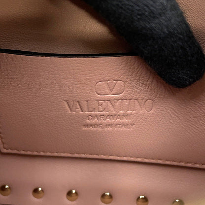 Valentino Garavani Rock Studded Handbag Baby Pink8W2B0J47FQE.GF9 Laminated Grained Calf Leather Size Small