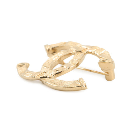 CHANEL CC Logo Tweed-style BroochABB103-B13473-NP955 Gold Plated