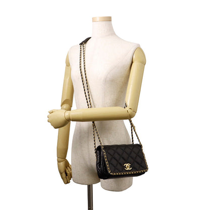 CHANEL Mini Matelasse ChainShoulder Bag BlackAS3467 Caviar Leather