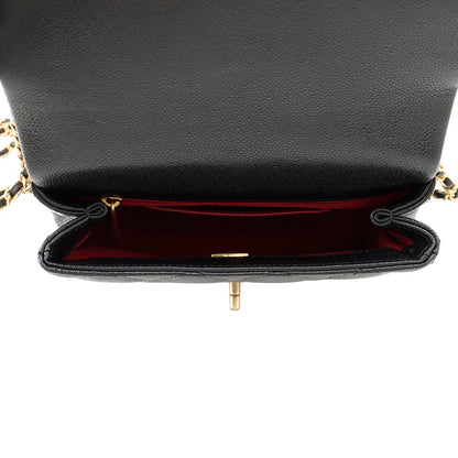 CHANEL Mini Matelasse ChainShoulder Bag BlackAS3467 Caviar Leather