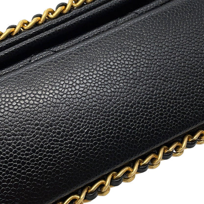 CHANEL Mini Matelasse ChainShoulder Bag BlackAS3467 Caviar Leather